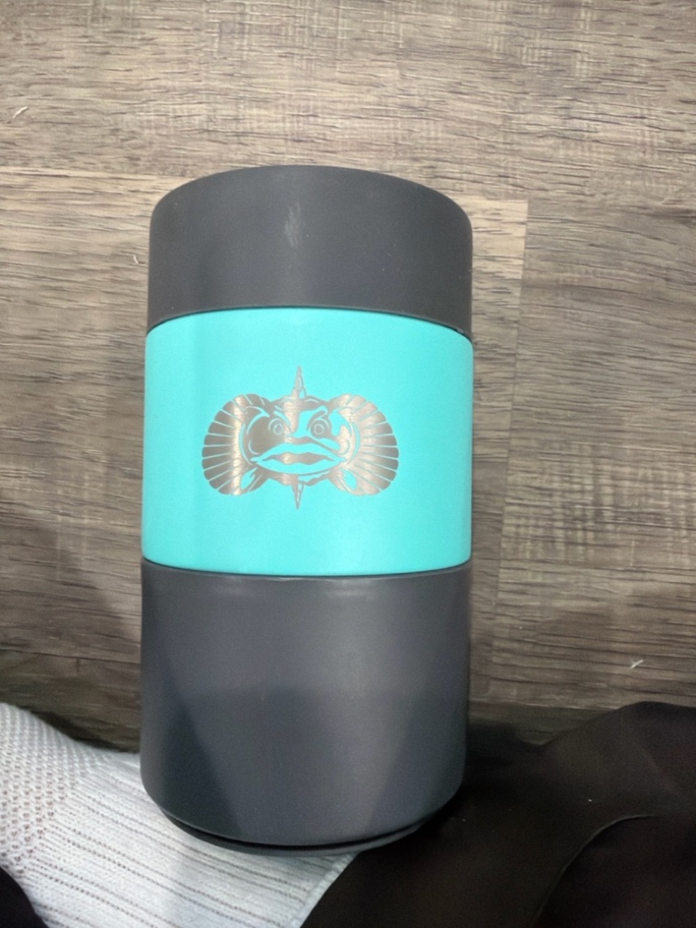 Teal and Charcoal Insulated
Beverage Holder for Boating
